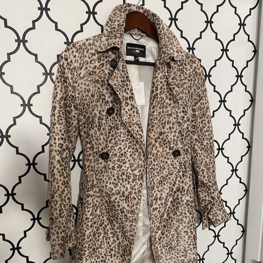 Leopard trench coat